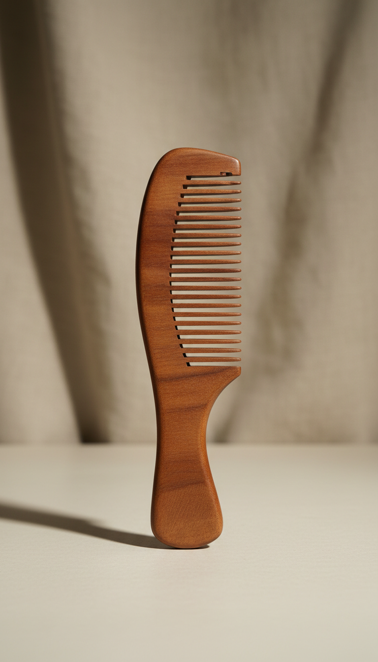 Wooden Comb with Wide Teeth